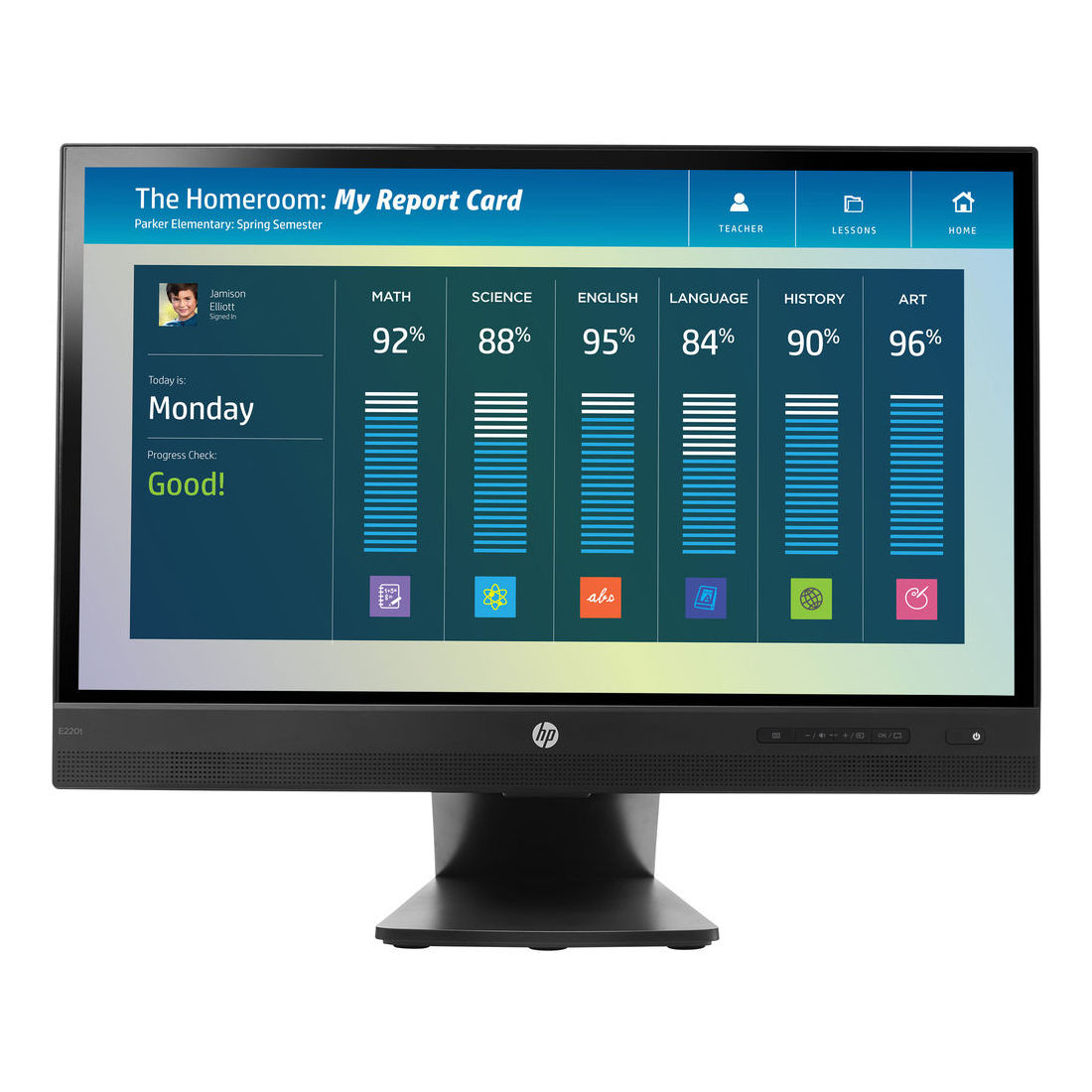HP EliteDisplay E220t 21.5″ 16:9 LCD Touch Monitor (Used)