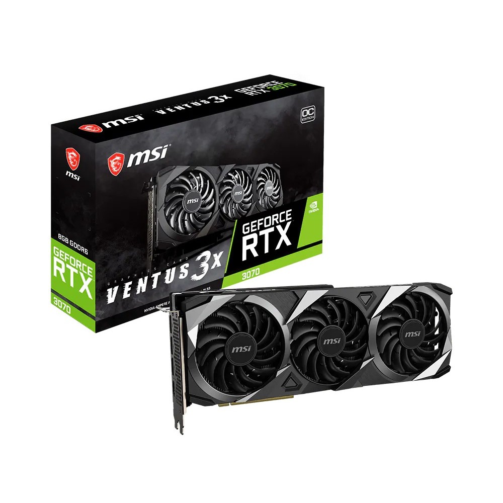 MSI Ventus GeForce RTX 3070 3X OC 8GB GDDR6 PCI Express 4.0 Graphics Card (Used)