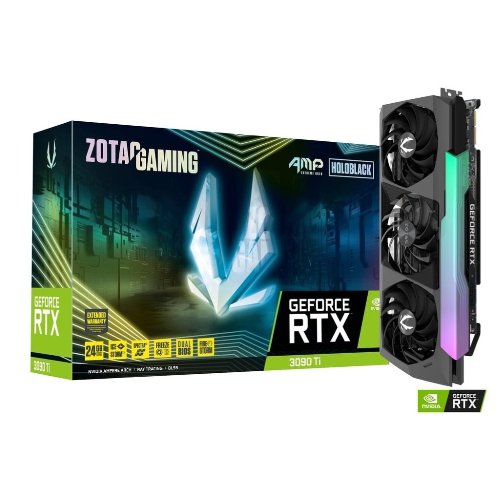 ZOTAC GAMING GeForce RTX 3090 Ti AMP Extreme Holo 24GB GDDR6X 384-bit 21 Gbps PCIE 4.0 Gaming Graphics Card, HoloBlack, IceStorm 2.0 Advanced Cooling, SPECTRA 2.0 RGB Lighting, (Used)