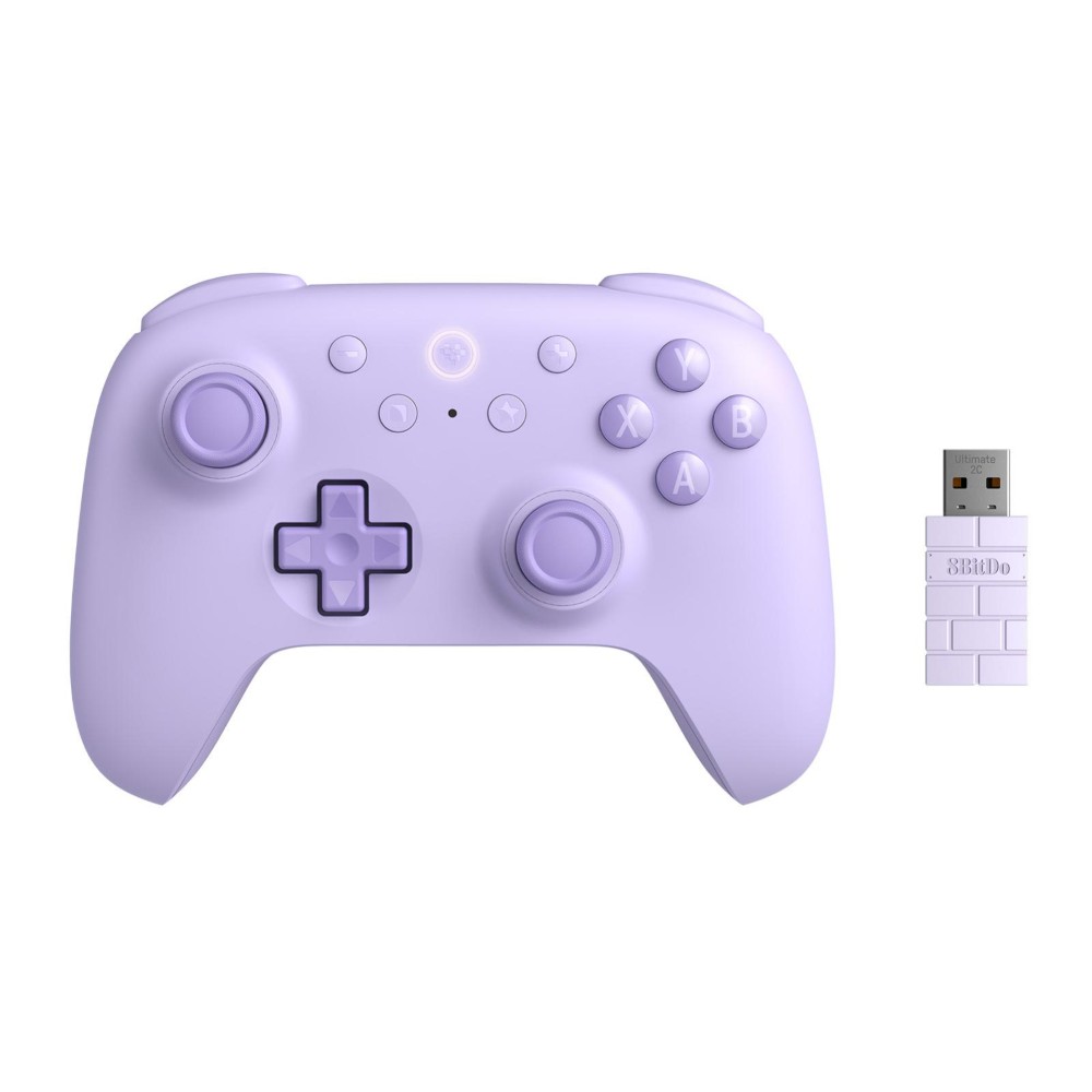 8BitDo Ultimate 2C Wireless Controller – Hall Effect Joysticks, 1000Hz Polling Rate, 2.4G & Bluetooth Gaming Controller (Purple)