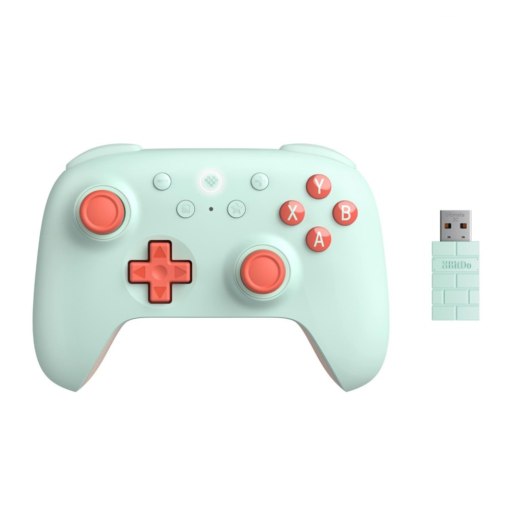 8BitDo Ultimate 2C Wireless Controller – Hall Effect Joysticks, 1000Hz Polling Rate, 2.4G & Bluetooth Gaming Controller (Orange Green)
