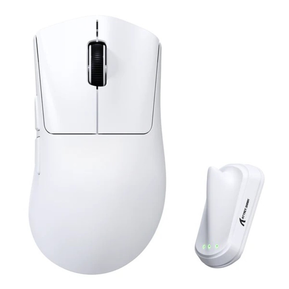 ATTACK SHARK V8 Ultra-Light Ergonomic Wireless Gaming Mouse – White