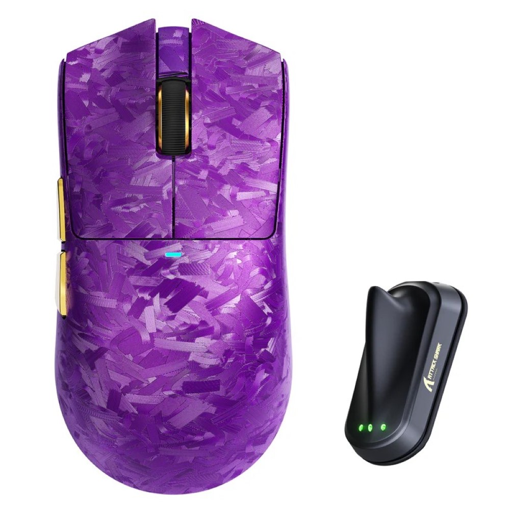ATTACK SHARK X11 ULTRA Carbon Fiber Wireless 8K PAW3950MAX Gaming Mouse – Purple