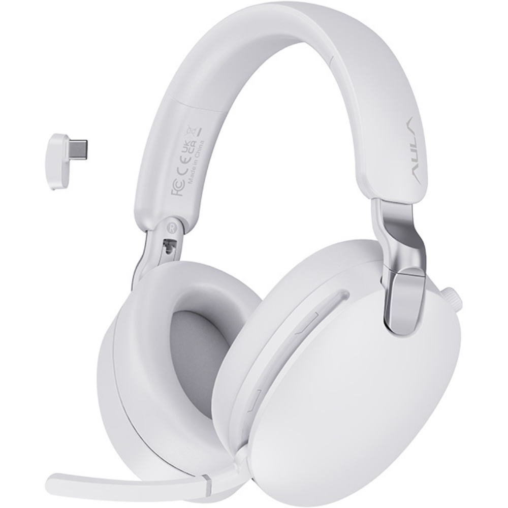 AULA A500 Tri-Mode Wireless & USB Wired Gaming Headset White (AULA NEW STOCK)