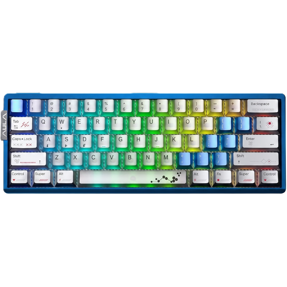 AULA AG60 MAX Wired Hall Effect Magnetic Gaming Keyboard Blue Gray Peral White – Godmode Magnetic Switches (AULA NEW STOCK)