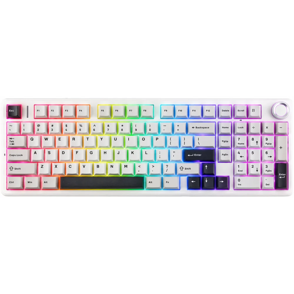 AULA F99 PRO Gasket-Mounted Triple-Mode Mechanical Keyboard Light Grey White Dark Grey Star Vector Switches (AULA NEW STOCK)