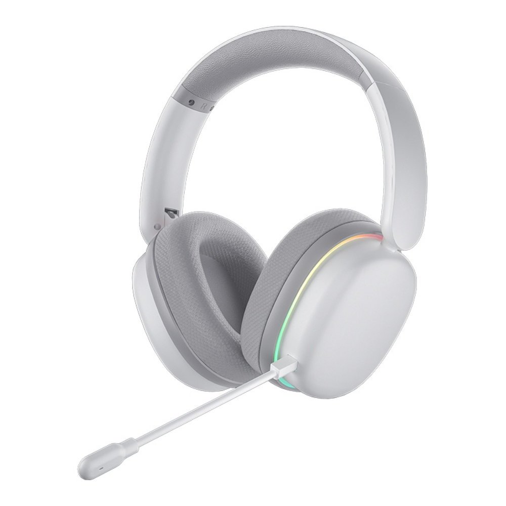 AULA G7 Pro Wireless Gaming Headset, Dual BT 5.3 – 2.4GHz, 7.1 Surround Sound, 80+ Hour Battery, RGB, Noise-Canceling Mic Wing White (AULA NEW STOCK)
