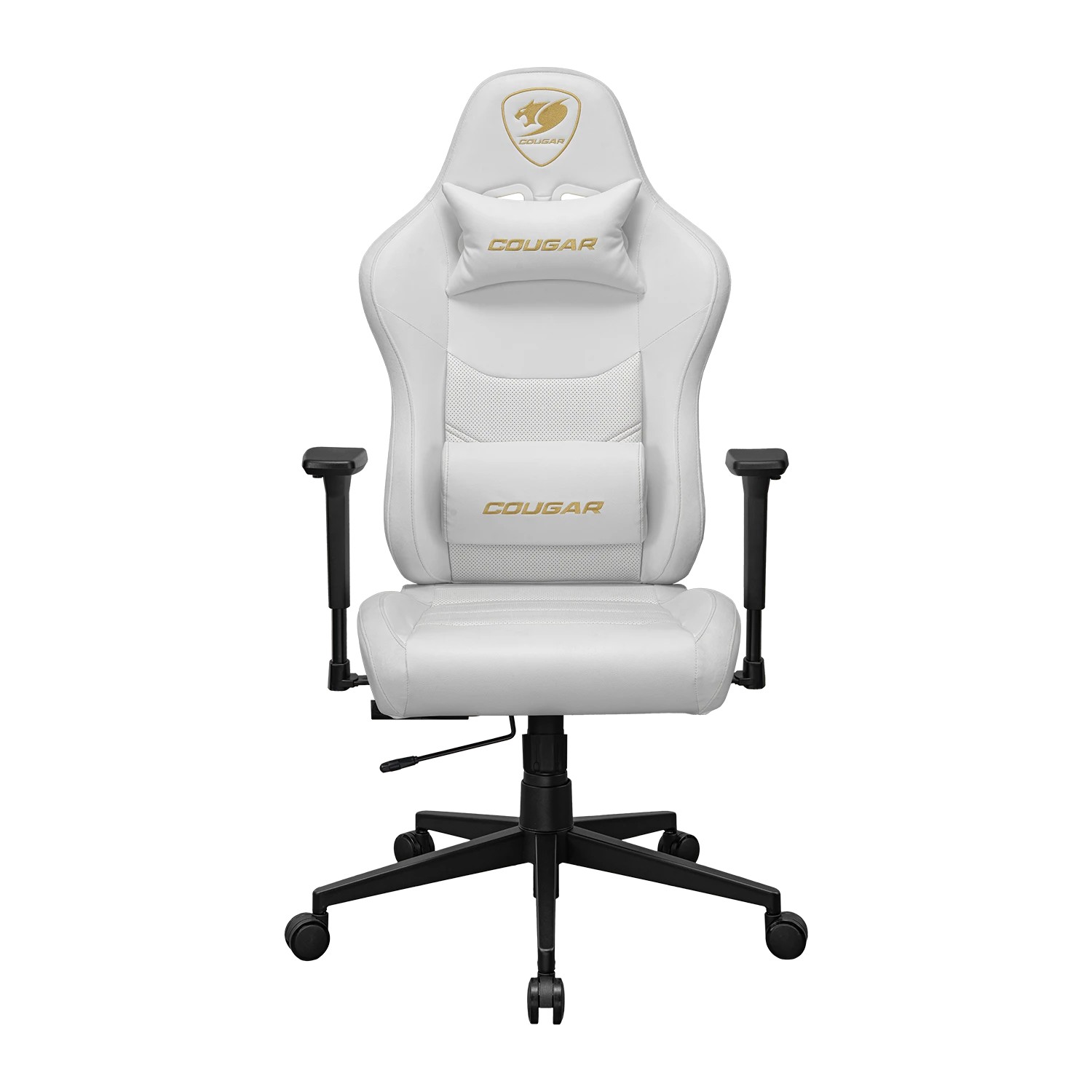 Cougar Pryme Premium Ergonomic Gaming Chair – PVC Leather Adjustable Seat Depth, Head & Lumbar Pillow - White