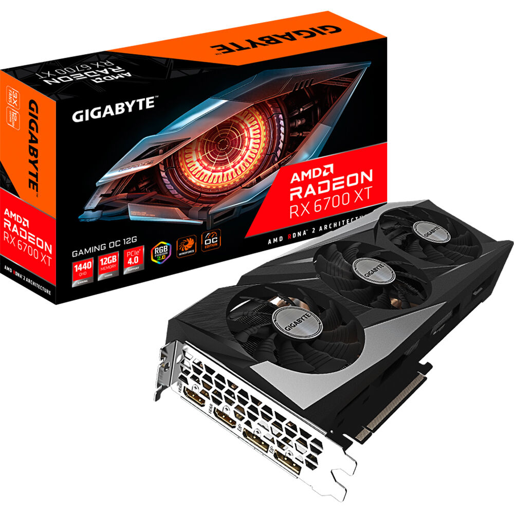 Gigabyte Radeon RX 6700 XT GAMING OC 12G Graphics Card – 12GB GDDR6, PCIe 4.0, WINDFORCE 3X Cooling, RGB Fusion 2.0 (Used)