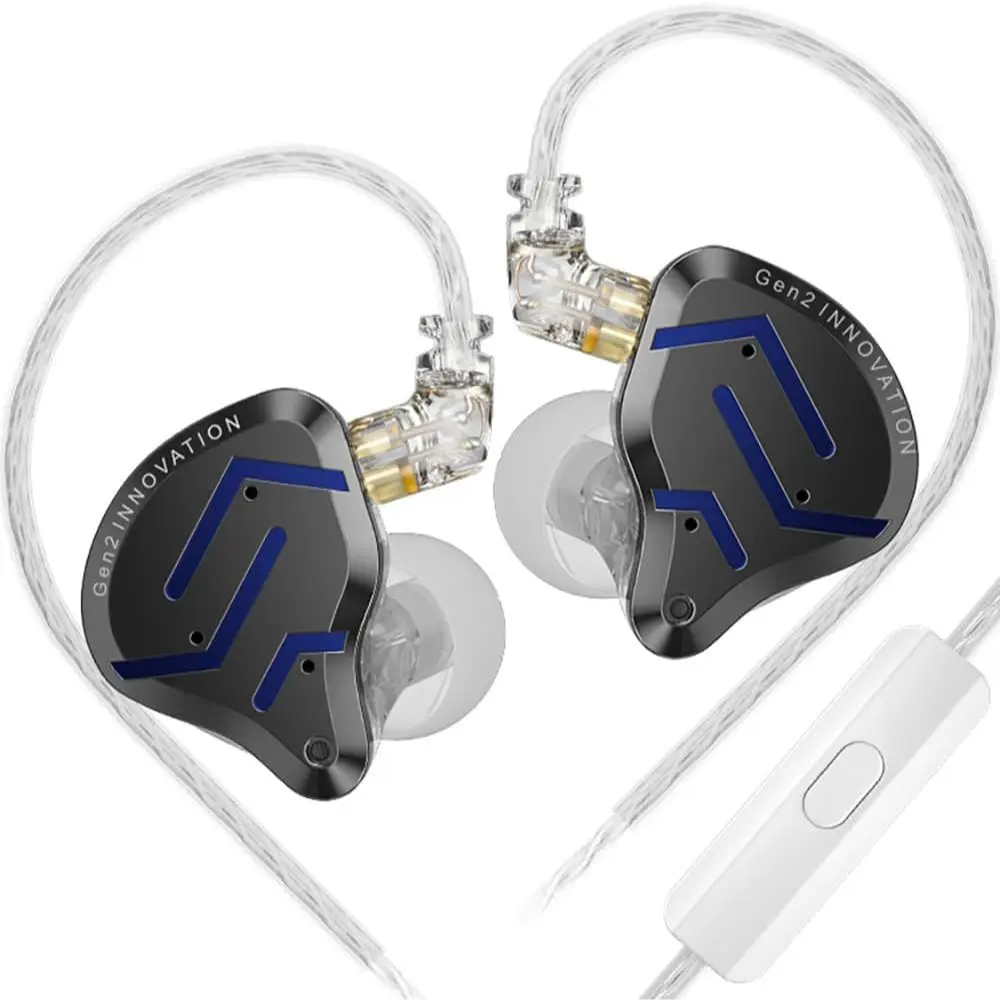 KZ ZSN Pro 2 HiFi IEM Earbud, Dynamic Driver and Balanced Armature Hybrid in-Ear Headphone, Heavy Bass Music Wired Earphone