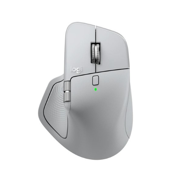 Logitech MX Master 4 Ergonomic Wireless Mouse with Advanced Performance Haptic Feedback Ultra-Fast Scrolling USB-C Charging Bluetooth For MacOS – Pale Gray