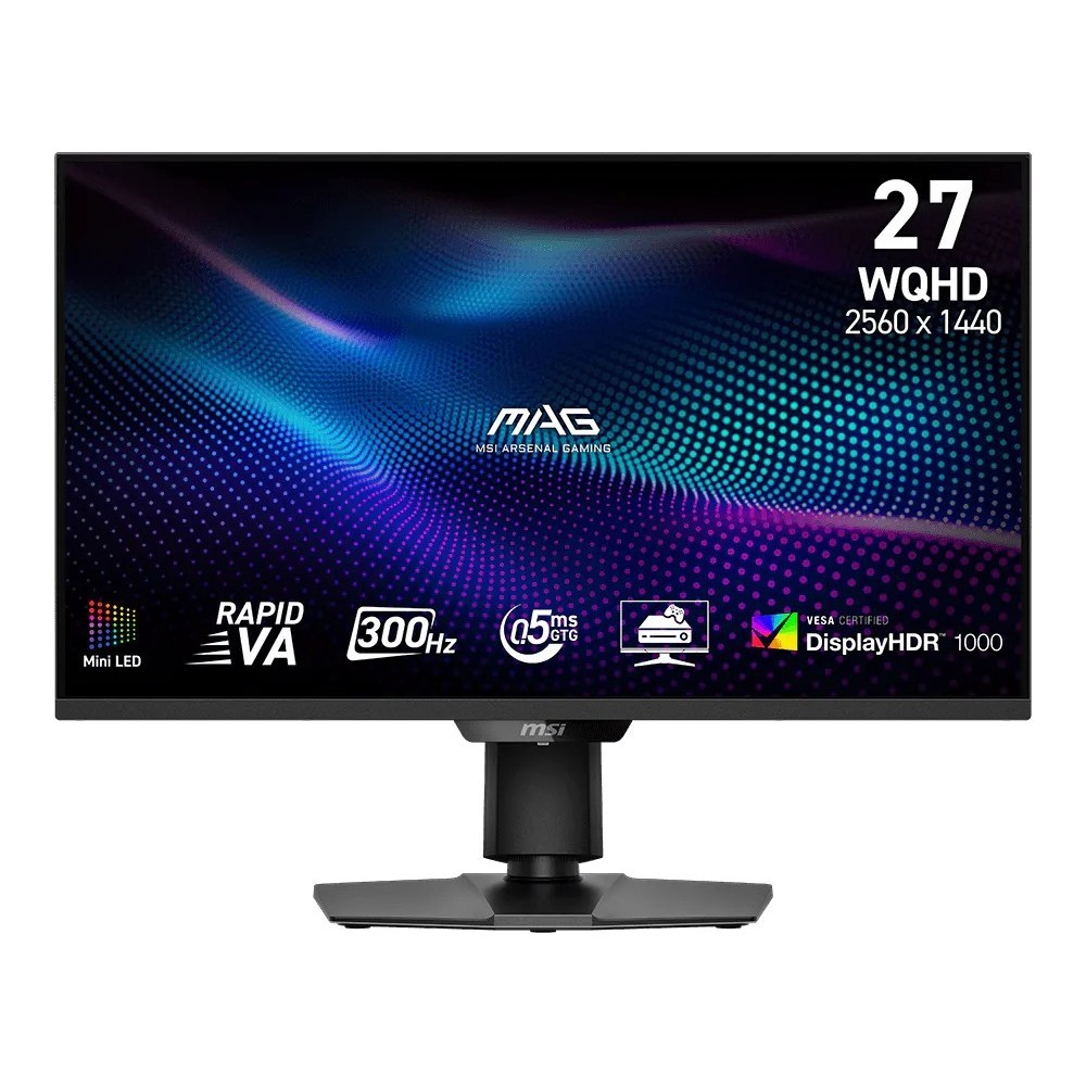 MSI MPG MONITOR : 274QPF X30MV 27-inch 2560 x 1440 (QHD) Gaming Monitor 300Hz VA Mini LED Adaptive-Sync HDMI DisplayPort VESA Mountable Tilt Height Adjustable Speaker 0.5ms Black