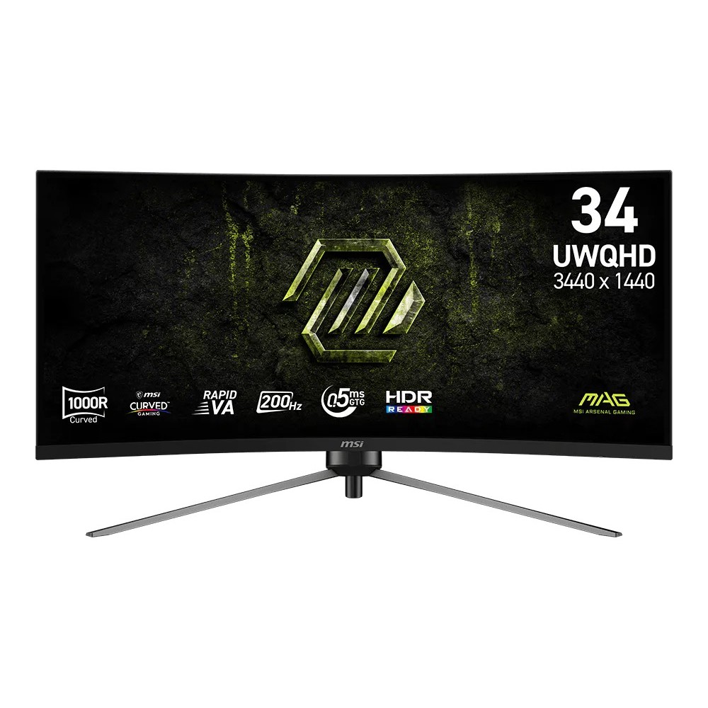 MSI MAG 345CQRF E20 Gaming onitor 3440x1440 (UWQHD) Panel 200Hz Refresh Rate 0.5ms (GtG, Min) Response time