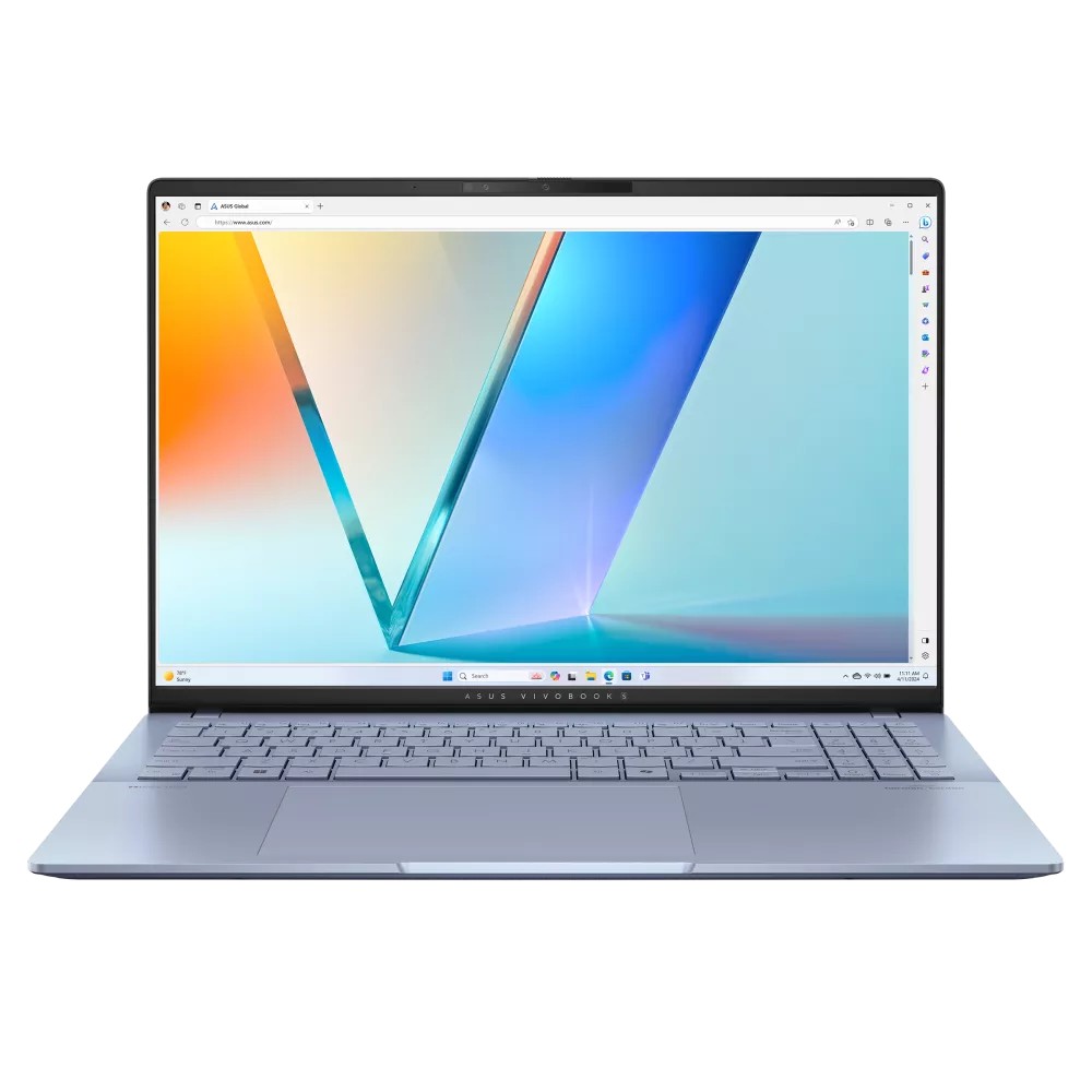 ASUS Vivobook S16 S5606CA-SB92 AI Laptop – Intel Core Ultra 9 285H, 32GB LPDDR5X, 1TB PCIe SSD, 16″ 2.8K OLED 120Hz, Intel Arc Graphics, RGB Backlit Keyboard, Windows 11 Home, Mist Blue