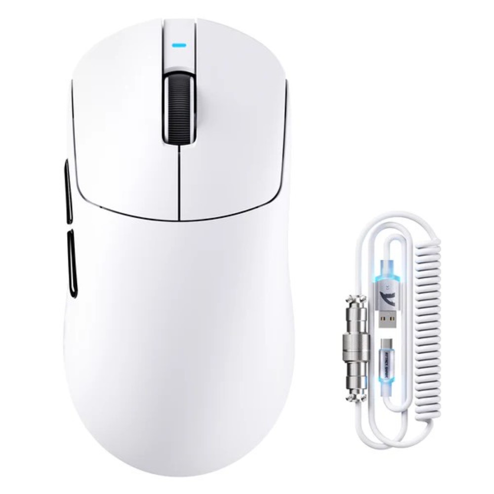 ATTACK SHARK X8 PLUS Tri-mode Wireless Gaming Mouse With C06 ULTRA Cable – White