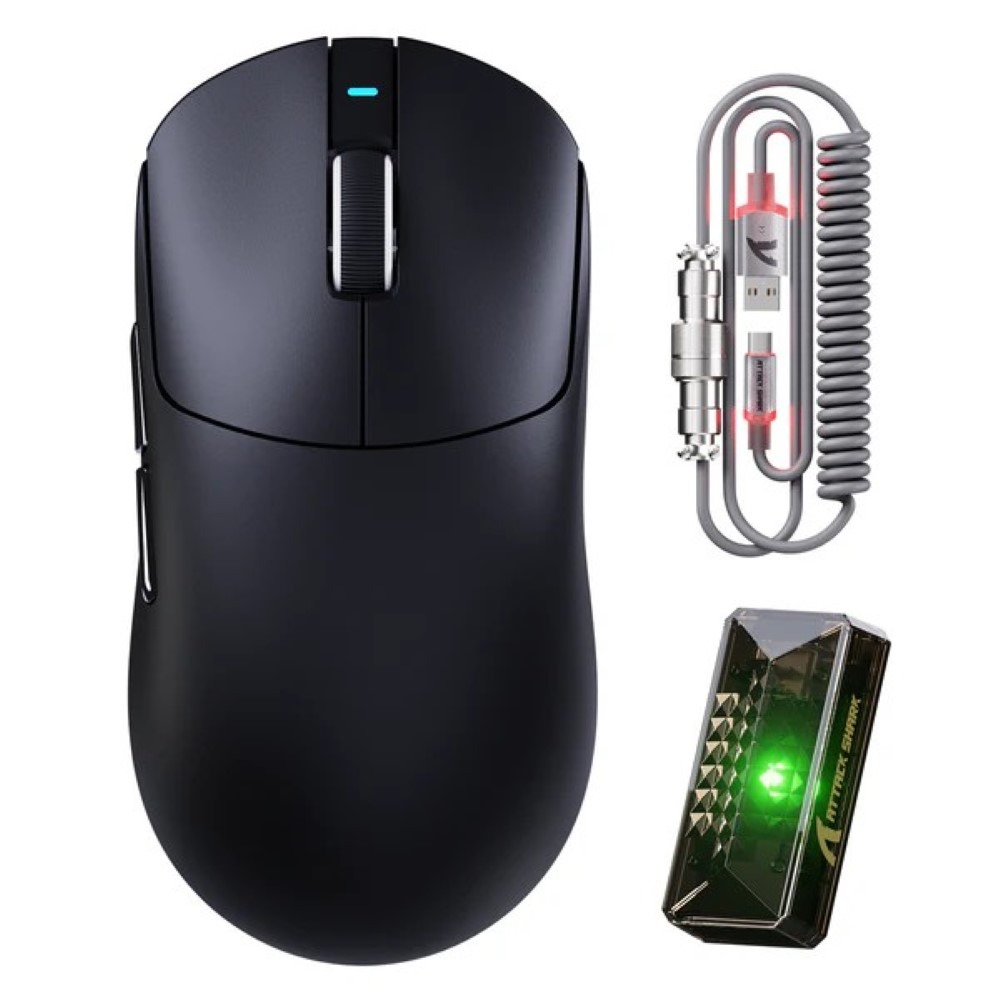ATTACK SHARK X8 Ultra 8KHz Wireless Gaming Mouse With C06 Ultra Cable - Black