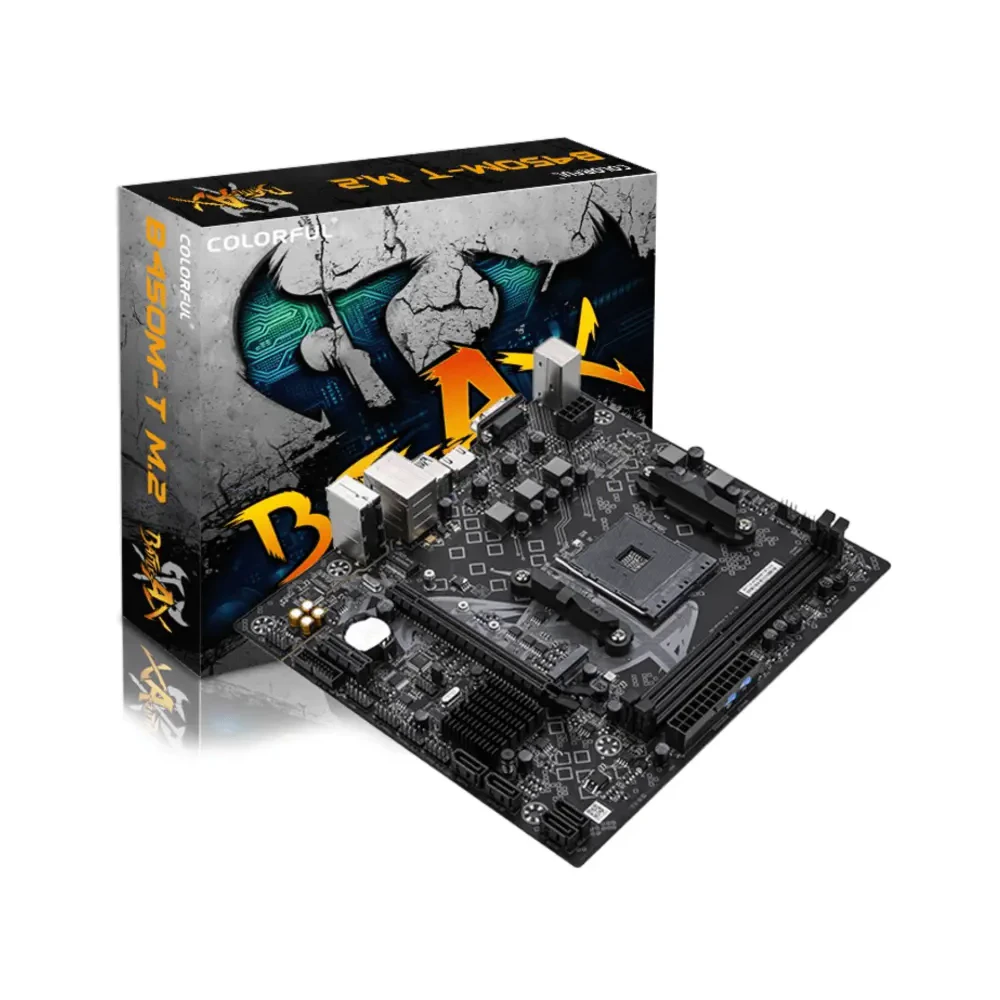 Colorful BATTLE-AX B450M-T M.2 V14 AMD B450 Micro-ATX Motherboard | AM4 Socket | DDR4 3600MHz OC | PCIe 3.0 | M.2 NVMe | HDMI 2.0 | Gigabit LAN