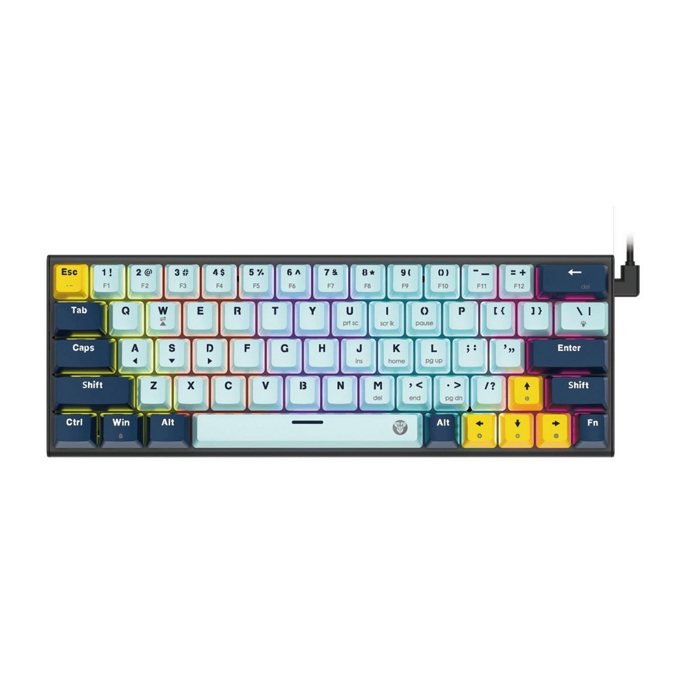 Fantech ATOM63 MK874V2 MIZU Series Mechanical Gaming Keyboard – Hot-Swappable, Double-Shot Keycaps, USB-C, 17 Lighting Modes Navy Blue – Taro Switch