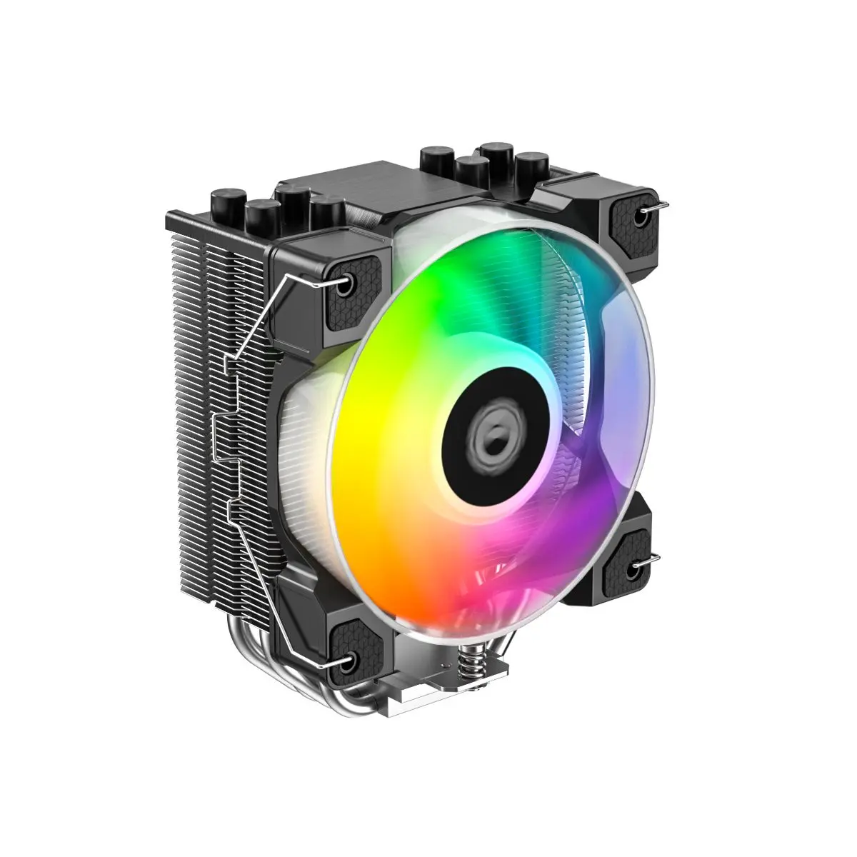 ID-COOLING SE-214-XT DF ARGB Black CPU Air Cooler – Dual 120mm PWM ARGB Fans, 4 Direct-Contact Heat Pipes, 180W TDP, Intel LGA1851/1700 & AMD AM5/AM4