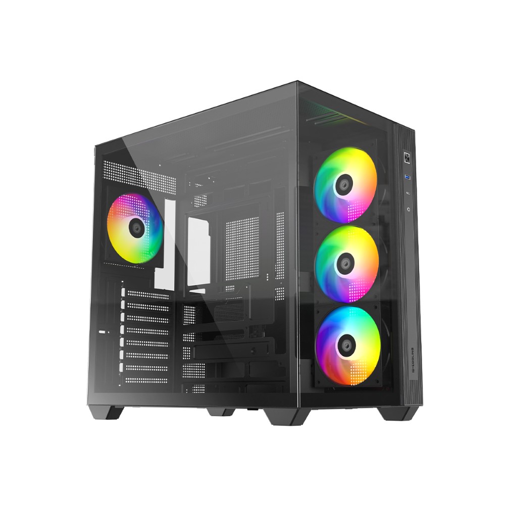 ID-COOLING VIEW 510 ARGB ATX Mid Tower PC Case Black | Tempered Glass | USB Type-C | 4×120mm ARGB Fans | 360mm Radiator Support
