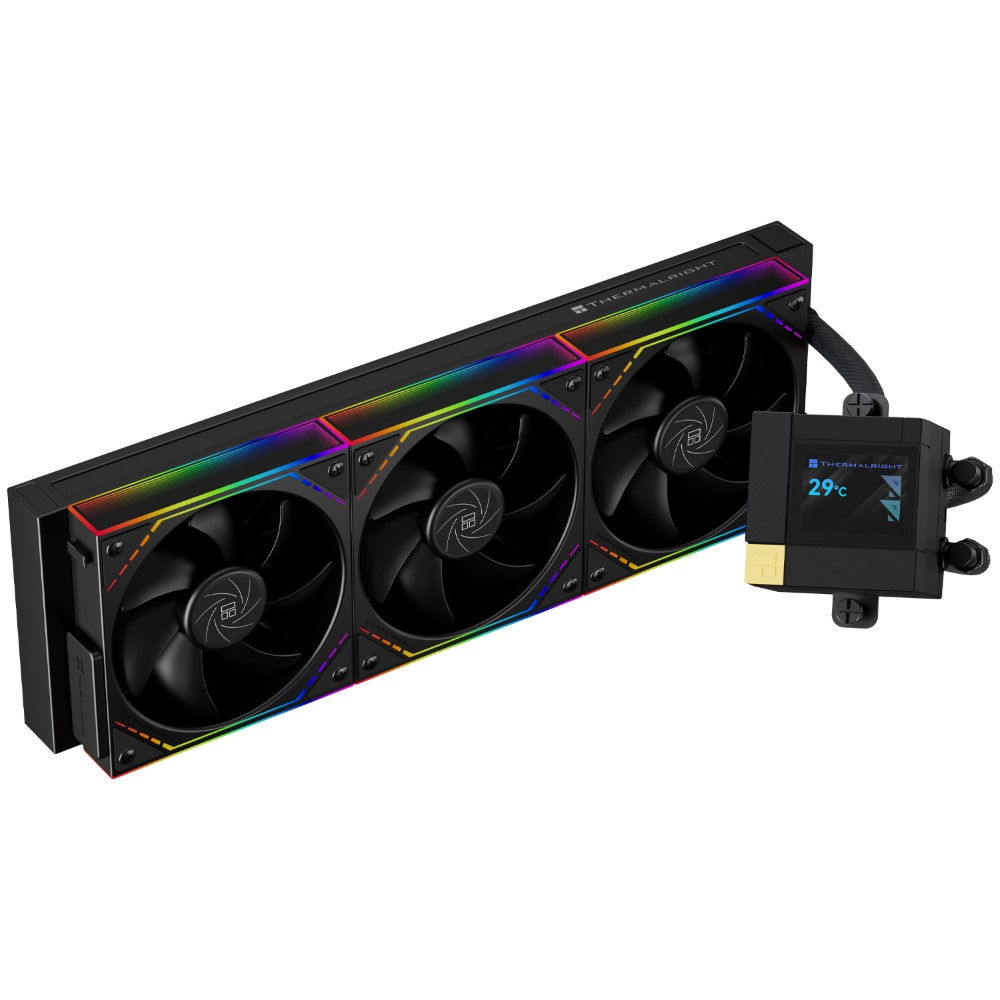 Thermalright Core Matrix 360 Vision ARGB Black AIO Liquid CPU Cooler – 360mm Radiator, 3.95″ IPS LCD Display, 3×120mm PWM ARGB Fans