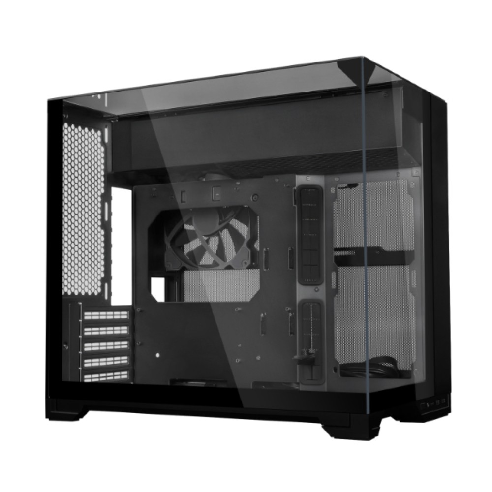 LIAN LI O11 VISION-M Black Micro-ATX PC Case | Dual-Chamber | 3-Sided Tempered Glass | 360mm AIO Support | 410mm GPU Clearance | 140mm Fan Included | USB-C
