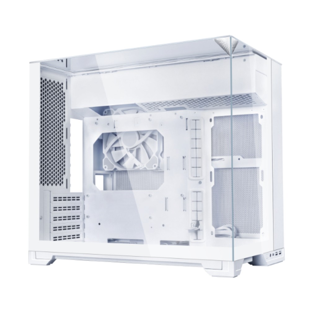 LIAN LI O11 VISION-M White Micro-ATX PC Case | Dual-Chamber | 3-Sided Tempered Glass | 360mm AIO Support | 410mm GPU Clearance | 140mm Fan Included | USB-C