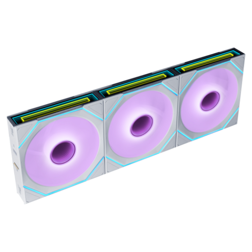 LIAN LI UNI FAN SL-INF FLEX 3-Pack 120mm Reverse Blade ARGB White Case Fans | 2200RPM | 65.7 CFM | 2.85mmH₂O | L-Wireless Controller | Infinity Mirror RGB (SKU G9F. 12RSLIN1F3W.00)