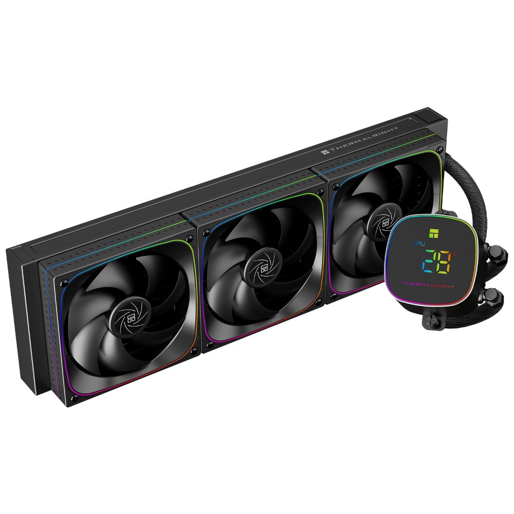 Thermalright Frozen Horizon 360 Digital ARGB Black AIO CPU Liquid Cooler | 360mm Aluminum Radiator | Digital Display | 2000RPM Fans | LGA1851/LGA1700 | AM5/AM4