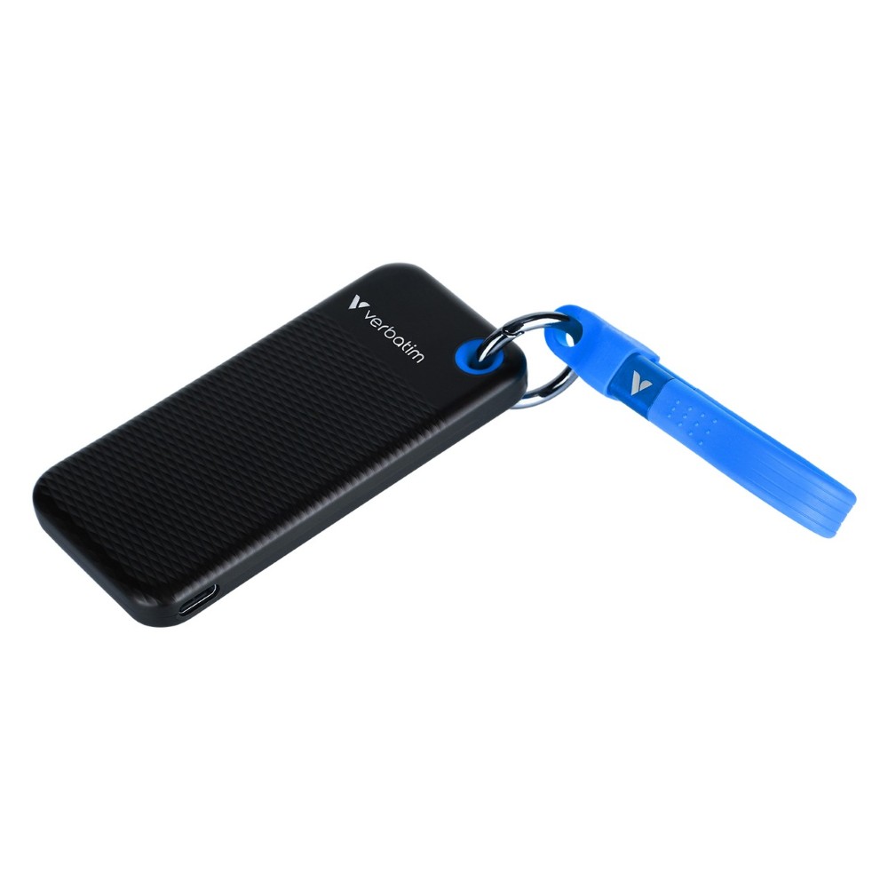 Verbatim Pocket SSD 1TB External SSD | USB 3.2 Gen 2 Type-C | Up to 1000MB/s Read & Write | M.2 SSD | Keyring & Cable Holder